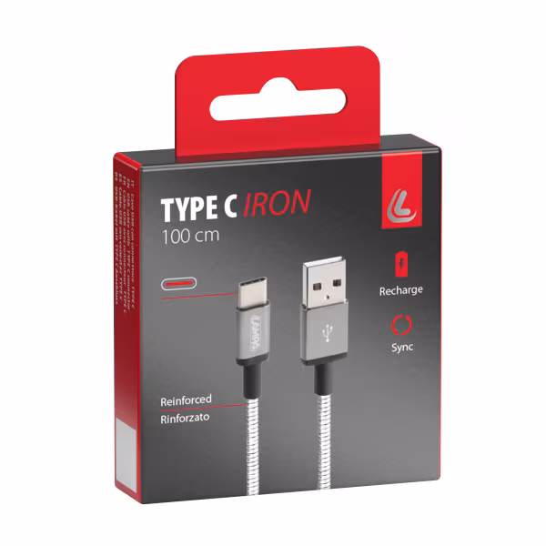 Lampa Iron, cavo Usb > Usb Type-C - 100 cm