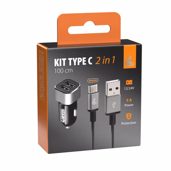 Lampa Kit 2 in 1 Usb Type-C - Fast Charge - 12/24V