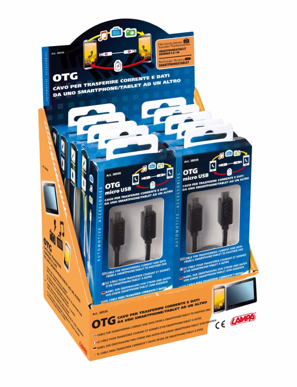 Lampa Cavo OTG Micro Usb > Micro Usb - 30 cm - Nero