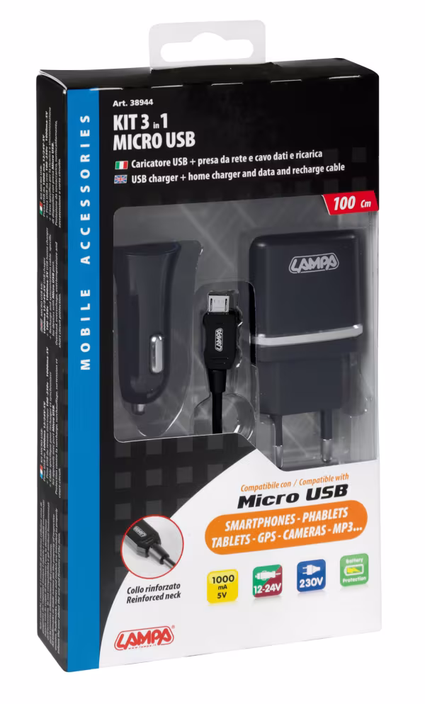 Lampa Kit 3 in 1 Micro Usb - 12/24V + 230V