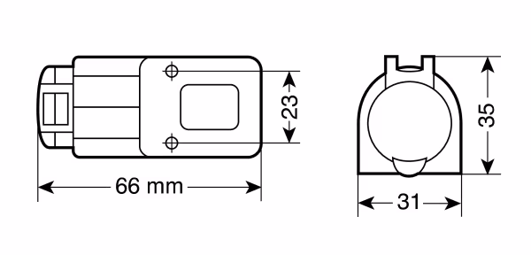 Lampa Presa corrente DIN, montaggio in superficie, 12/24V
