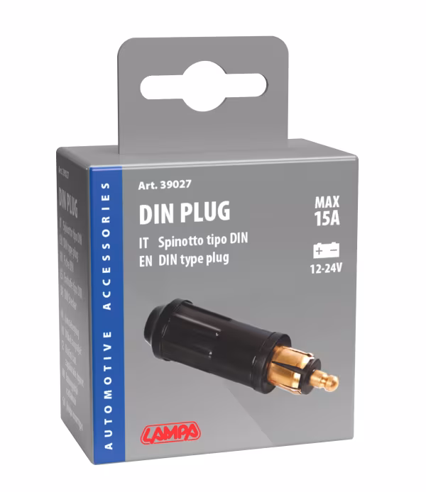 Lampa Spinotto DIN per presa accendisigari, 12/24V