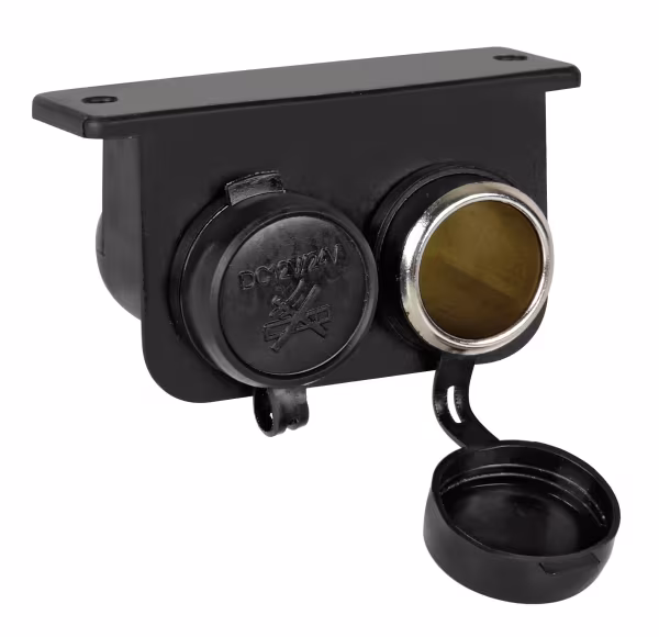 Lampa Doppia presa corrente impermeabile, montaggio in superficie, 12/24V