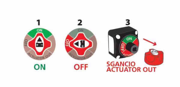 Lampa Interruttore stacca batteria a 3 posizioni - 12/50V