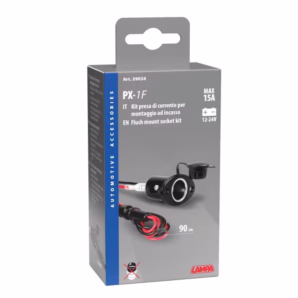 Lampa Kit presa corrente, montaggio ad incasso, 12/24V