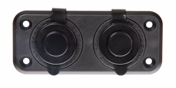 Lampa Ext-2, doppia presa corrente, montaggio ad incasso, 12/24V