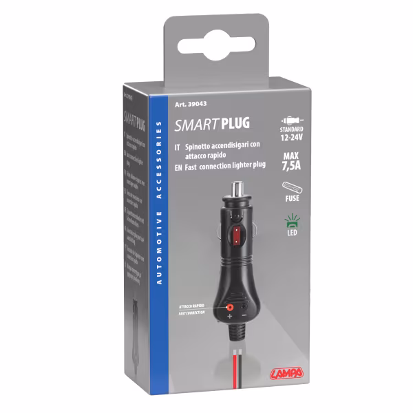 Lampa Spinotto per presa accendisigari con attacco rapido, 12/24V