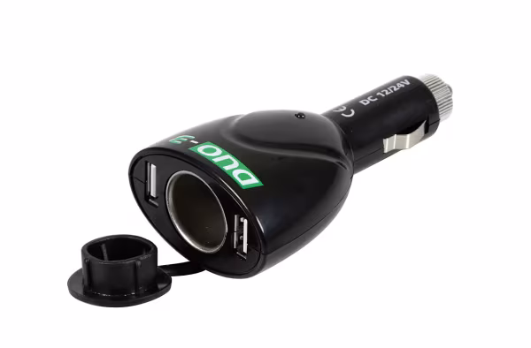 Lampa Duo-3, presa corrente con USB, 12/24V