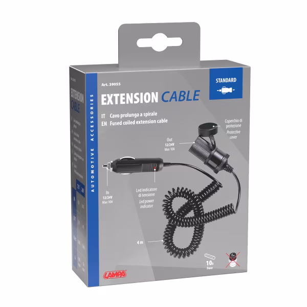 Lampa Presa corrente con prolunga, 12/24V
