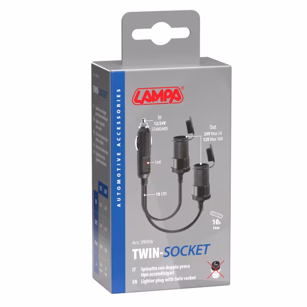 Lampa Presa corrente doppia 12/24V