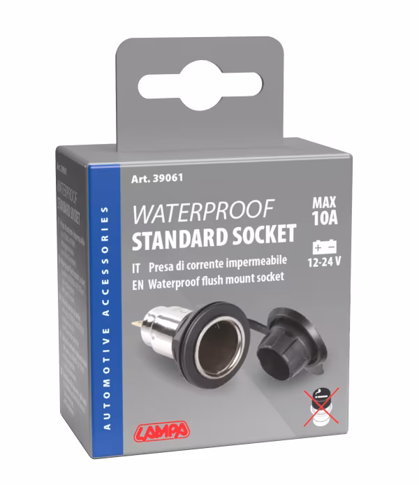 Lampa Presa corrente standard, montaggio ad incasso, 12/24V