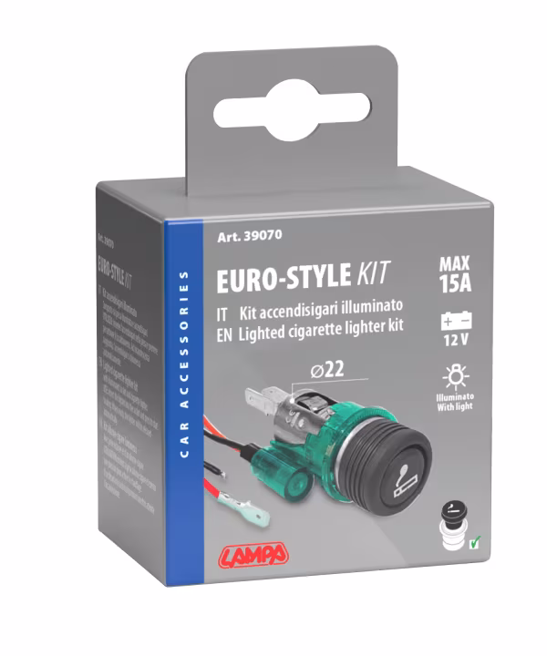 Lampa Euro-Style, kit accendisigari illuminato 12V