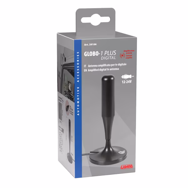 Lampa Globo-1 Plus, antenna TV amplificata con ricezione digitale, 12/24V - 130 mm