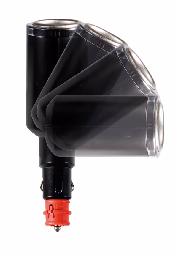 Lampa Duo 3+1, presa accendisigari multipla con USB, 12/24V