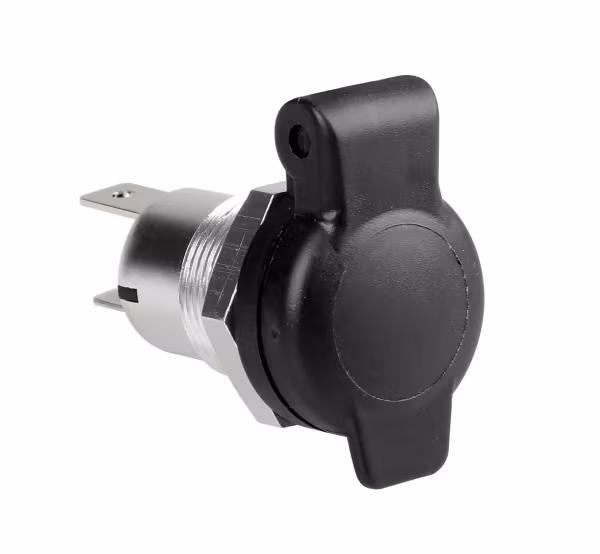 Lampa Presa corrente DIN in alluminio, montaggio ad incasso, 12/24V