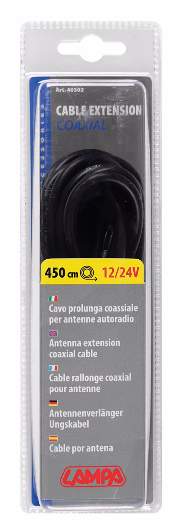 Lampa Cavo prolunga per antenna DIN femmina>DIN maschio - 450 cm