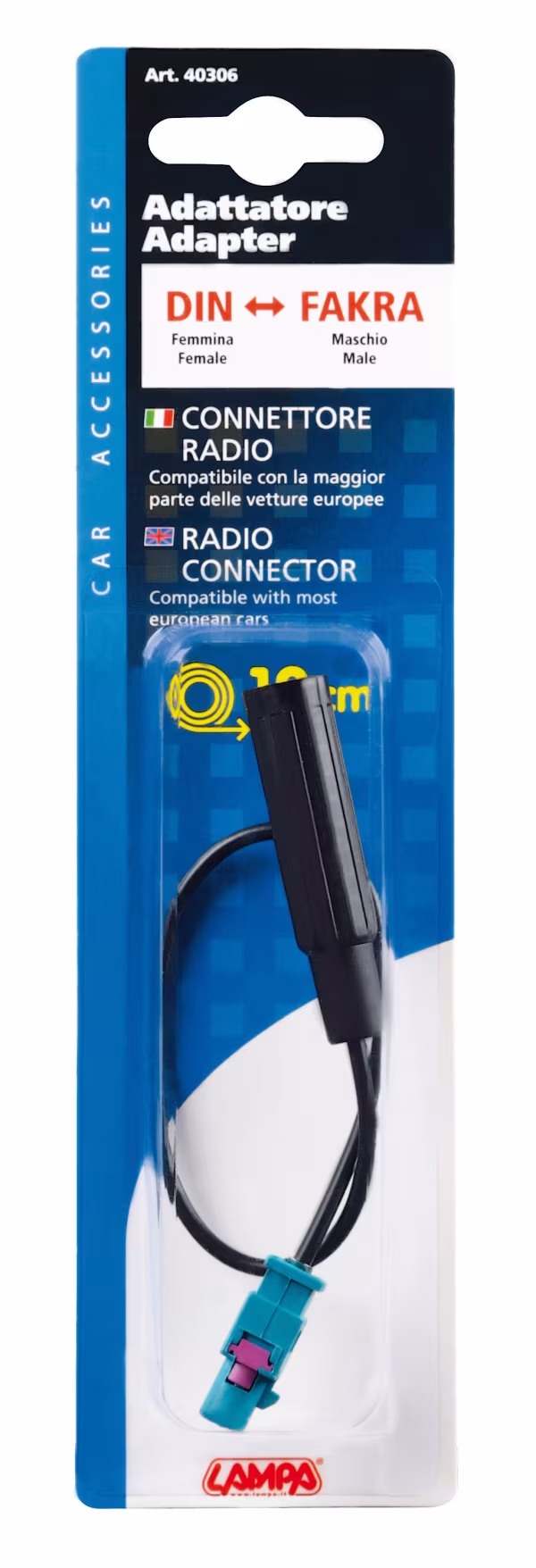 Lampa Adattatore antenna DIN femmina>Fakra maschio - 19 cm