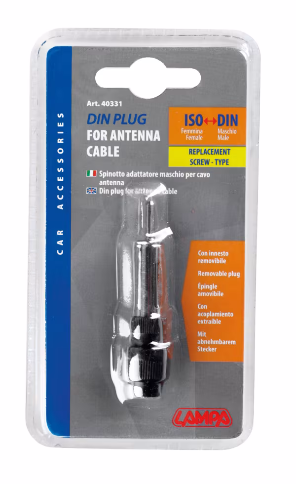 Lampa Spinotto DIN maschio per cavo antenna