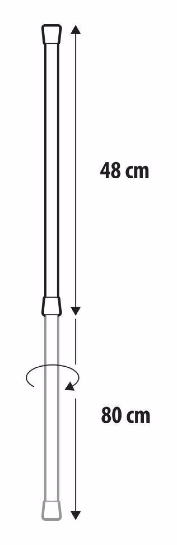 Lampa Barra estensibile anticaduta - 48-80 cm