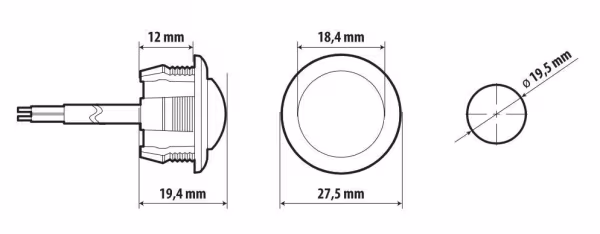 Lampa Luce ingombro - 1 Led - 12/24V