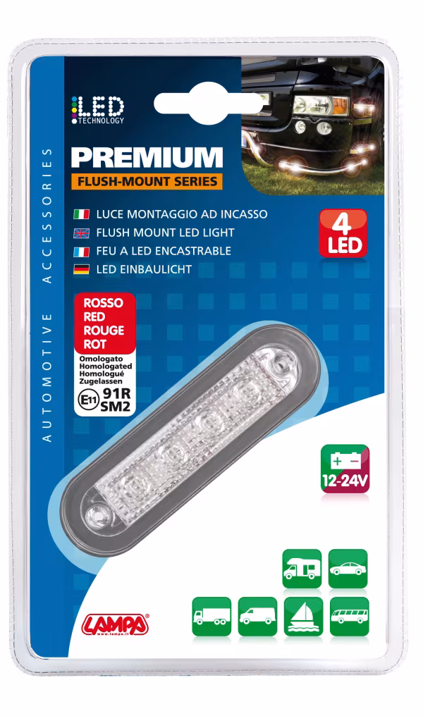 Lampa Luce ingombro - 4 Led - 12/24V