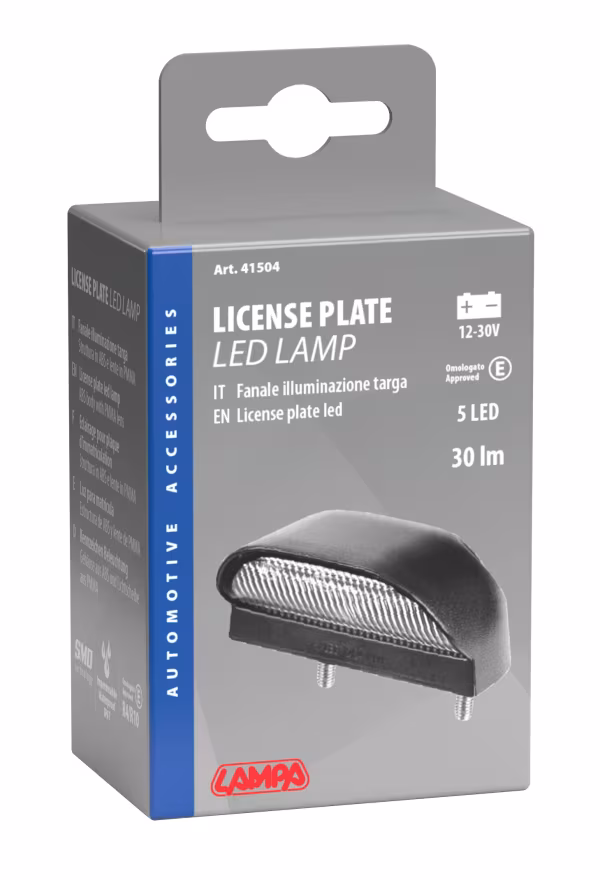 Lampa Fanale a 5 Led smd, illuminazione targa, 10/30V
