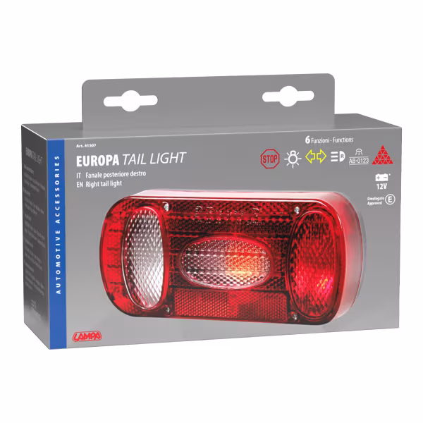 Lampa Europa, fanale posteriore 6 funzioni 12V - Destro
