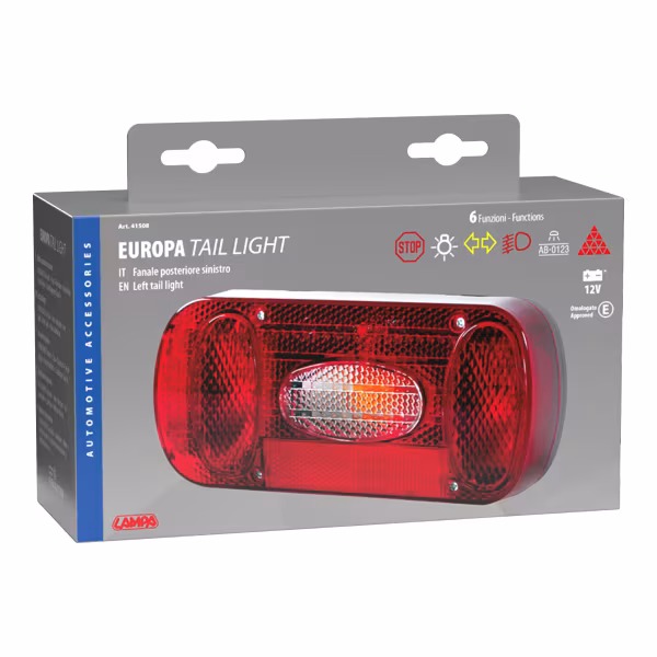 Lampa Europa, fanale posteriore 6 funzioni 12V - Sinistro