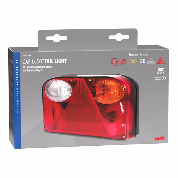 Lampa Deluxe, fanale posteriore 6 funzioni 12V - Destro