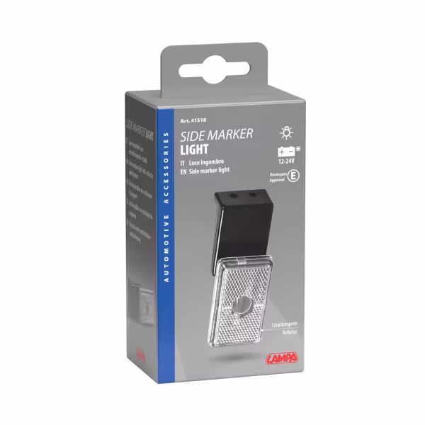 Lampa Luce ingombro con catarifrangente e staffa - 12/24V