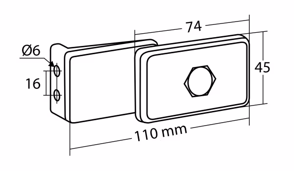 Lampa Luce ingombro con catarifrangente e staffa - 12/24V