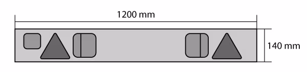 Lampa Barra per segnaletica posteriore 12V - 120x14 cm