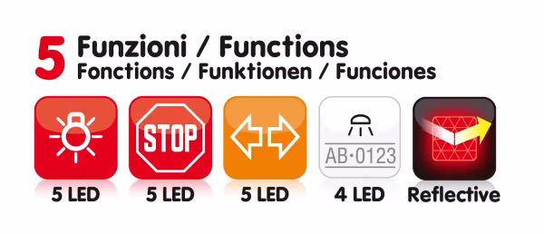 Lampa Full-Led, fanale posteriore a 14 Led, 12/24V