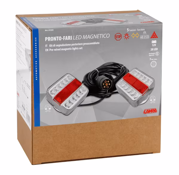 Lampa Pronto-Fari, kit di segnalazione Led posteriore magnetico preassemblato, 12V