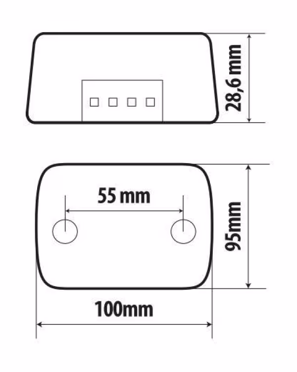 Lampa Pronto-Fari, kit di segnalazione Led posteriore magnetico preassemblato, 12V