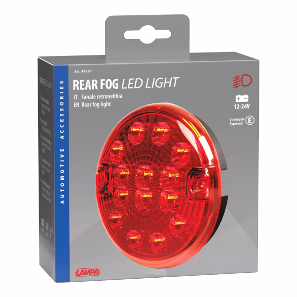 Lampa Fanale rotondo retronebbia Led, 12/24V