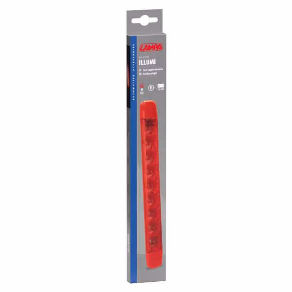 Lampa Illumi, luce ingombro - 9 Led - 12/24V - Rosso - 1 funzione