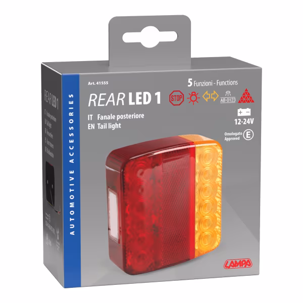 Lampa Rear Led 1, fanale posteriore a Led, 5 funzioni, 12/24V