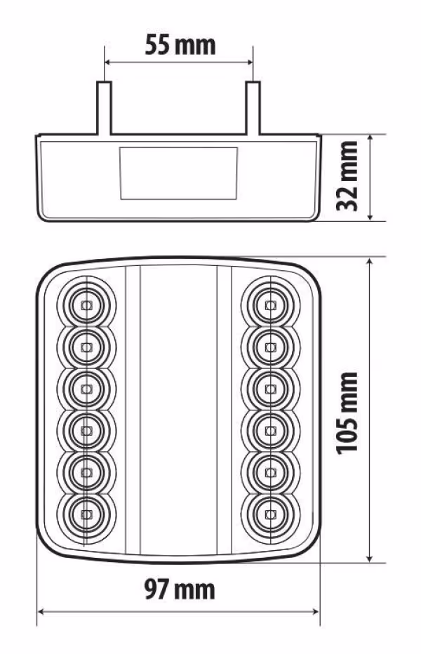 Lampa Rear Led 1, fanale posteriore a Led, 5 funzioni, 12/24V