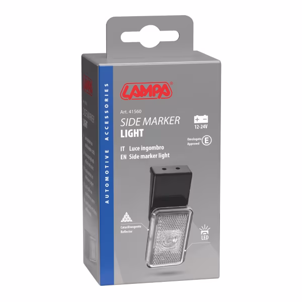 Lampa Luce ingombro con catarifrangente e staffa - 1 Led - 12/24V