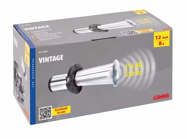 Lampa Vintage, tromba elettrica 12V