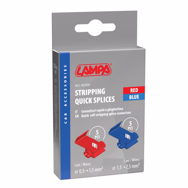 Lampa 10 connettori rapidi a ghigliottina - Rosso / Blu
