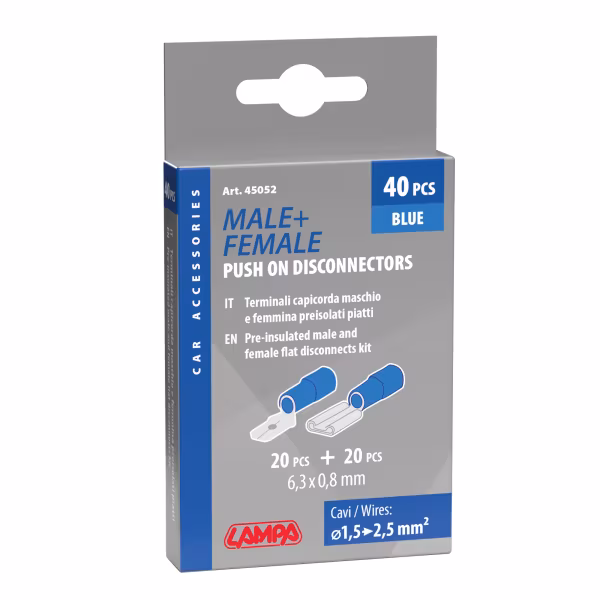 Lampa Kit 40 terminali-capicorda piatti - Blu