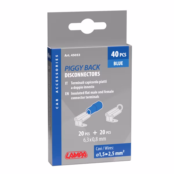Lampa Kit 40 terminali-capicorda piatti a doppio innesto - Blu
