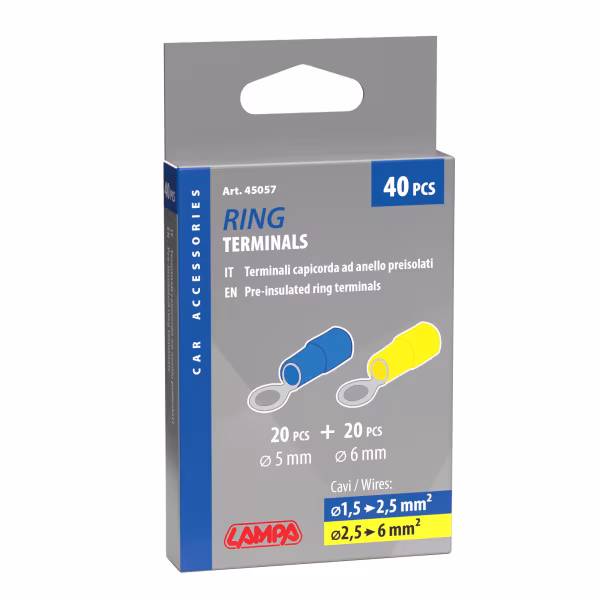 Lampa Kit 40 terminali-capicorda ad anello - Giallo/Blu