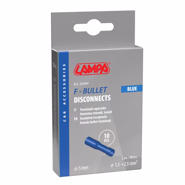 Lampa 10 terminali - capicorda femmina rotondi - Blu