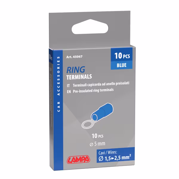 Lampa 10 terminali - capicorda ad anello - Blu