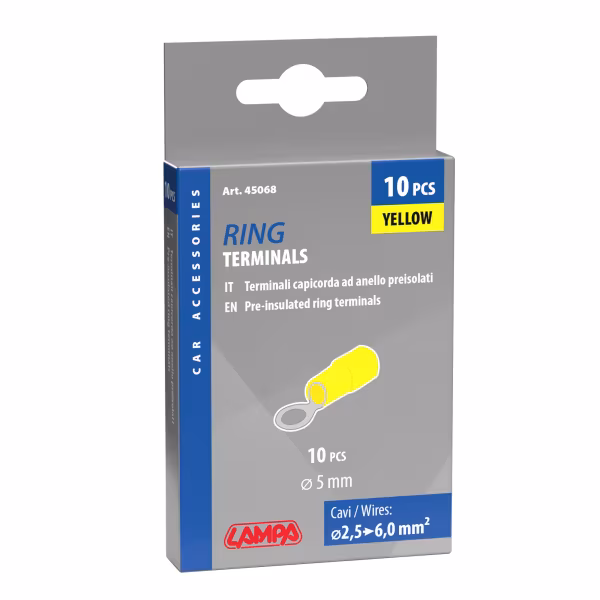 Lampa 10 terminali - capicorda ad anello - Giallo