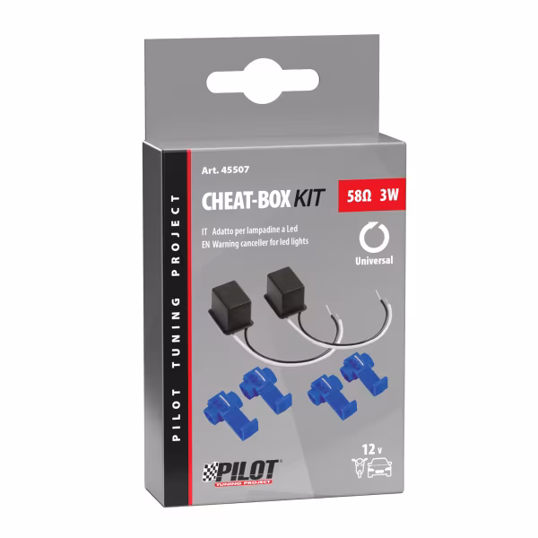 Pilot Cheat-Box kit per lampadine a Led, 12V - 58 OHM - 3 W - 0,21 A