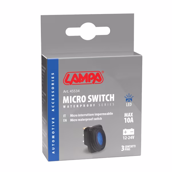 Lampa Micro interruttore impermeabile con spia a Led - 12/24V